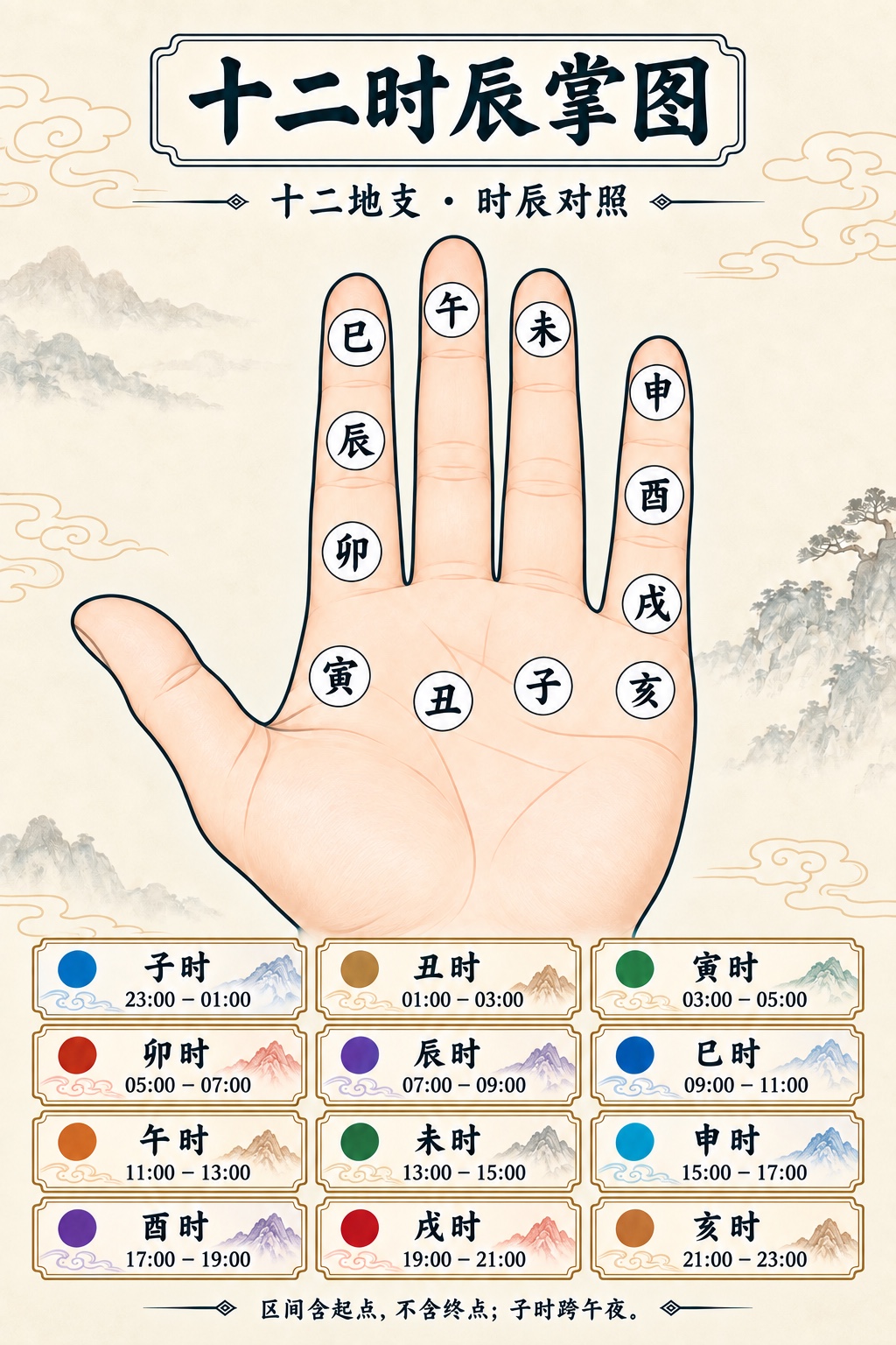 十二时辰掌诀图